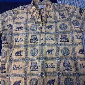 UCLA Bruins Reyn Spooner Hawaiian Mens Short Sleeve Button Front Shirt Large